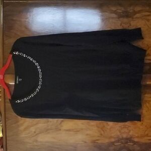 George Black Knit Embellished Sweater Sz 16-18 NWT